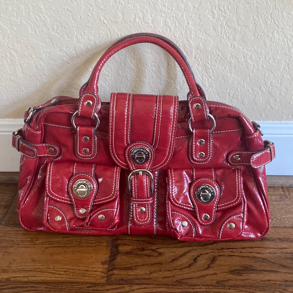 london fog red bag